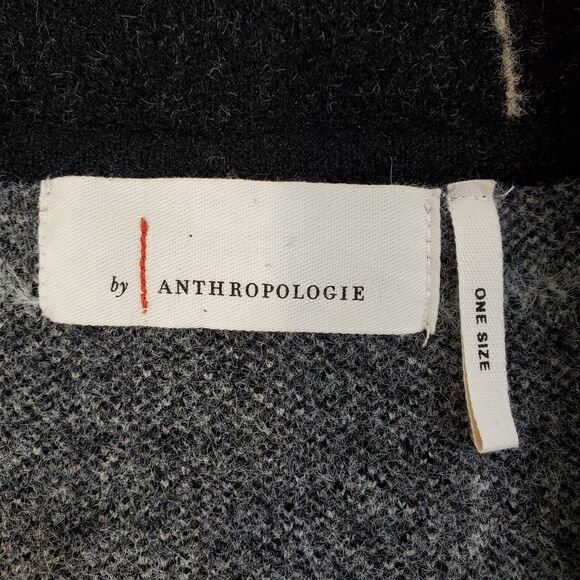 by Anthropologie Checkered Plaid Open Front Long Sweater Vest OS Preppy Career - Picture 6 of 11